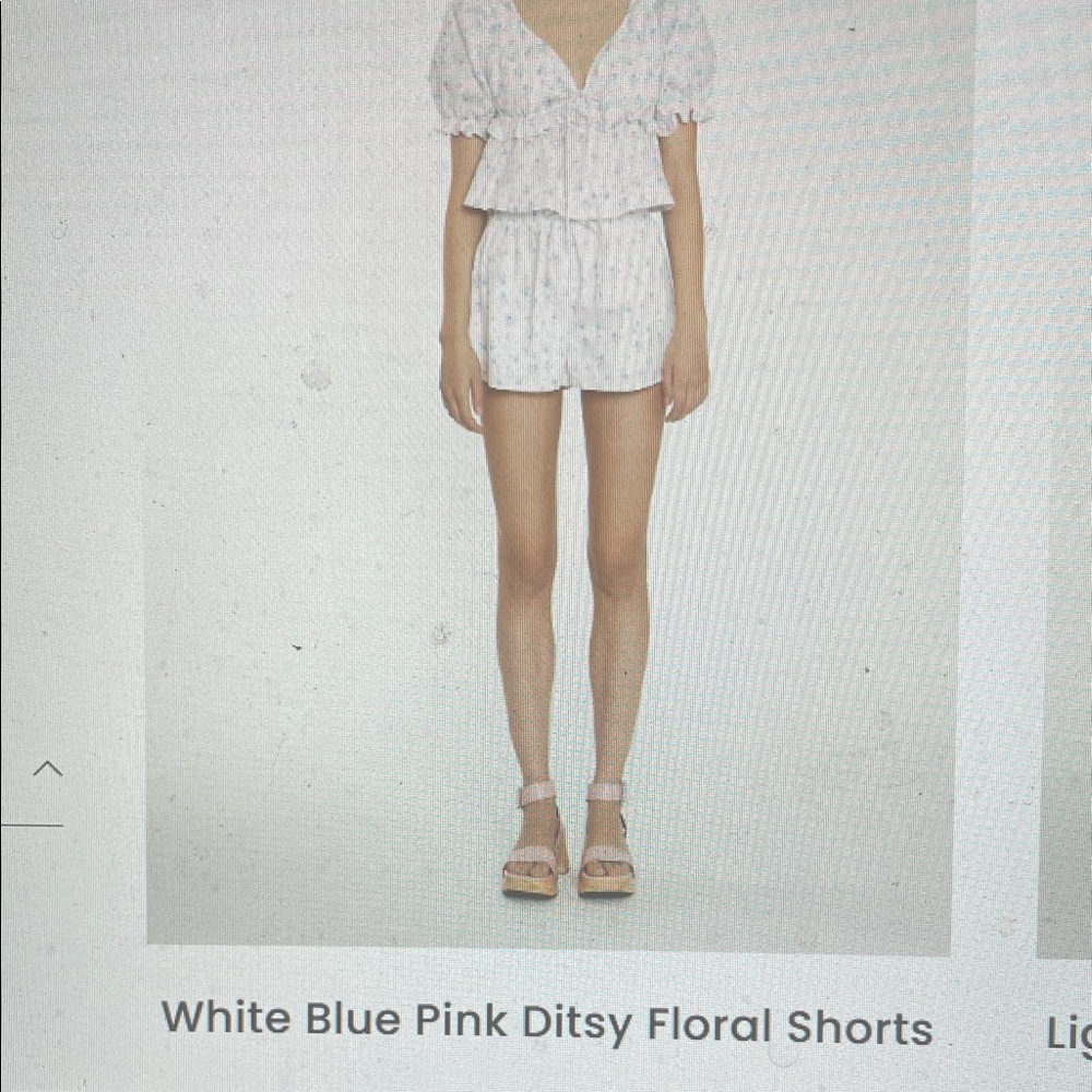 Glamorous Floral Ditsy Women's Short set- White, Blue, Pink- nwt